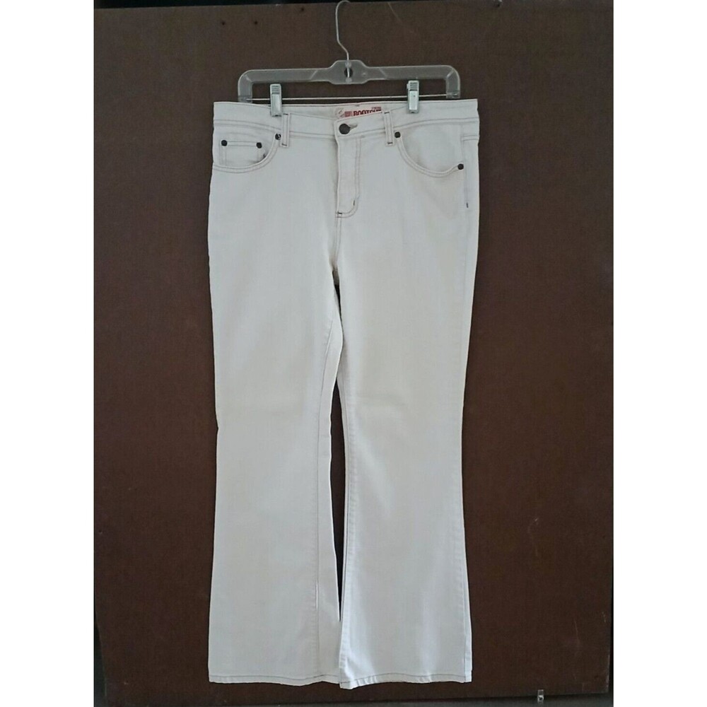 Faded Glory Women's Off-White Denim Jeans Stretch Bootcut Size 10 Wide Leg